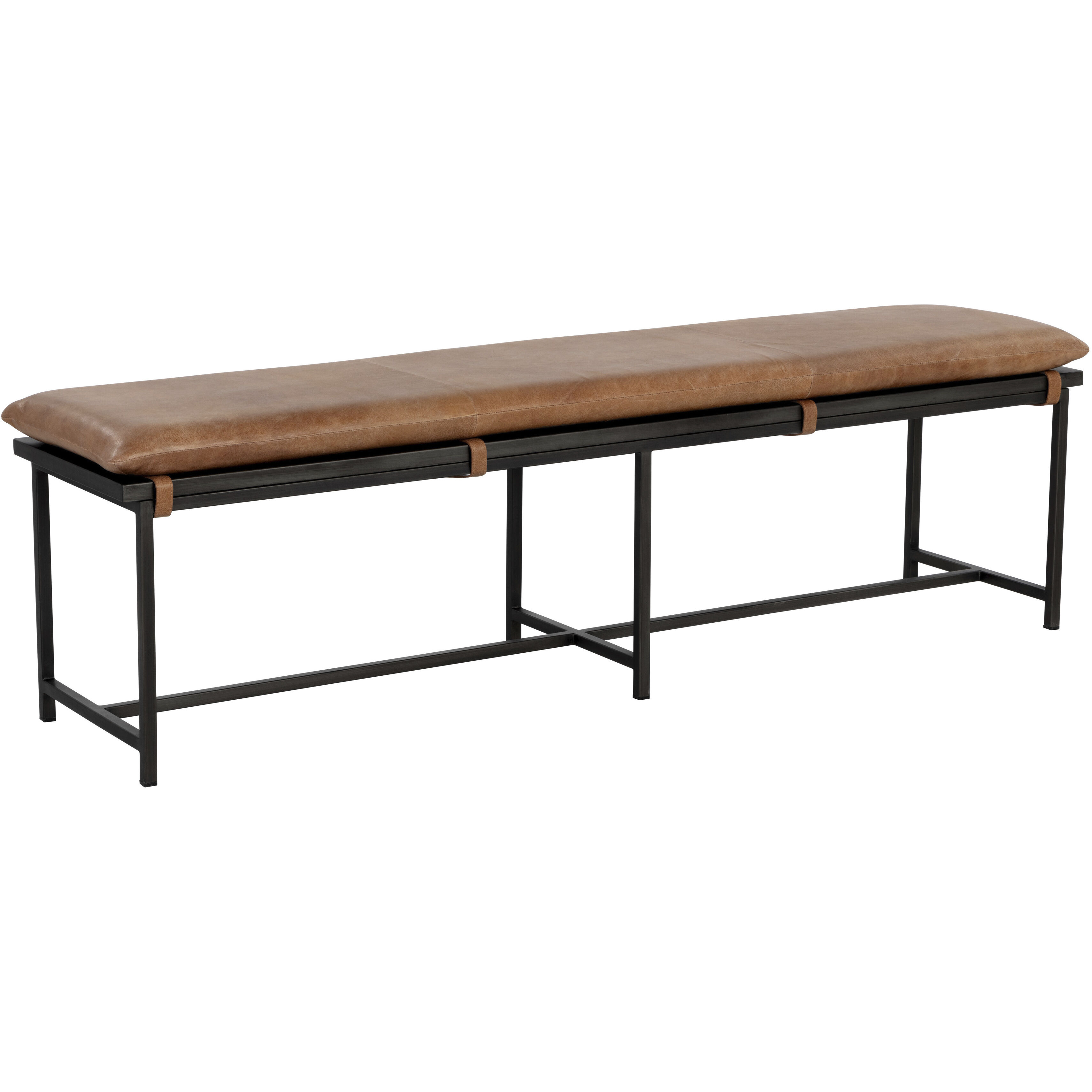 Zancor Gunmetal / Tan Leather Bench